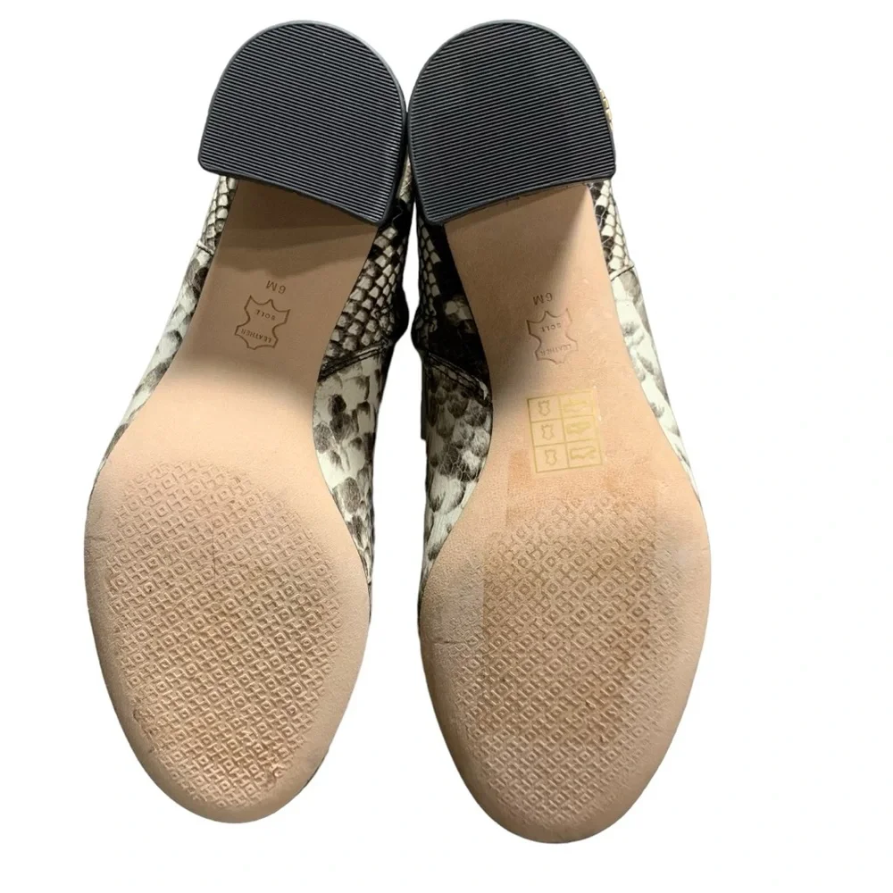 Tory Burch Brooke 70mm Snake Print Bootie Warm Roccia SZ 6 Designer Mob Wife